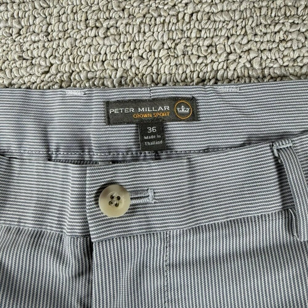 Peter Millar Crown Sport Striped Golf Shorts White Gray Men’s Size 36 x 9 - Picture 2 of 5